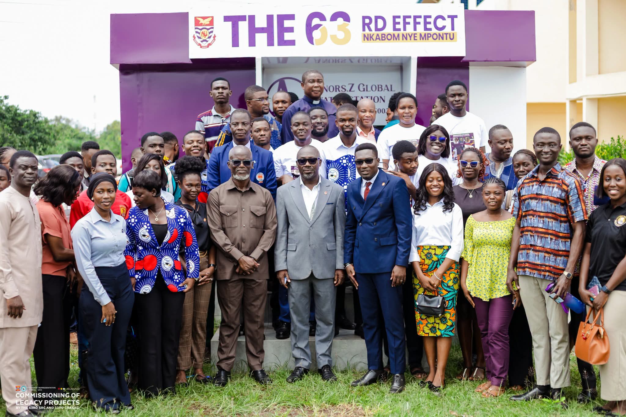 Students and university officials gathered at the commissioned 63rd Effect water station at the University of Cape Coast